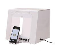 guoyjmm Kit de Boîte à Lumière Professionnelle pour Photographie de Bijoux, Mini Boîte à Lumière pour Studio Photo, Plateau Tournant à 360°, 4 Lumières D'appoint à Luminosité Réglable,T20