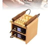guoyjmm Machine à Rainurer Les Bords du Cuir, Presse Chauffante électrique pour Cuir, avec écran LED et 14 Têtes Amovibles, pour Le Travail du Cuir, Le Rainurage, Le Pressage,Double