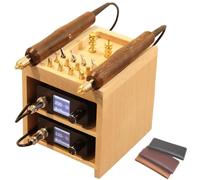 guoyjmm Machine électrique à Rainurer Les Bords du Cuir, Rainureuse et Sertisseuse pour L'artisanat du Cuir avec 14 Têtes Amovibles, Brunissoir pour Bords du Cuir,Double