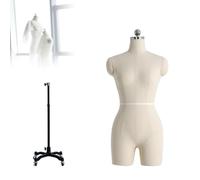 guoyjmm Mannequin de Couture Femme Grande Taille, Buste Supérieur Féminin avec roulettes, Hauteur Réglable, pour Magasin de Vêtements, Atelier de Couture, Bureau D'études,Model-82