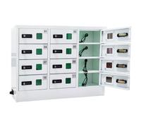 guoyjmm Station de Recharge pour Téléphone Portable 12 Emplacements, Armoire de Rangement en Métal avec Verrouillage par Mot de Passe, pour Employés, écoles, Hôtels, Bibliothèques, Salles de Sport