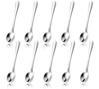 GUOYOU 10 Pièces Petite Cuillère à Dessert, Petites Cuillères Acier Inoxydable, Cuillere a Cafe Pour dessert, thé, Espresso, Polies Miroir, Lavables au Lave-Vaisselle, pour la Maison, l'hôtel