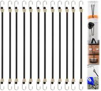 GUOYOU 12 Pièces Tendeur Elastique avec Crochets Métalliques, Robuste Sangle Sandow Noir, Durable Corde Élastique de Fixation, Ideal pour Bache Velo et Équipements de Fixation