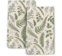 GUOYOU 2 Pièces Torchon Cuisine, Doux Torchon Microfibre, Serviette Main | Super Absorbant Facile à Laver Serviette Cuisine, Torchon Vaisselle Vert Sauge Artistiques pour Crémaillère Décoratif
