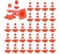 GUOYOU 32 Pièces Plastique Mini Cônes de Signalisation, Accessoires Photo Barre, Mini Cone Chantier pour Cône de Signalisation, Adapté aux Jeux Rôle Fêtes Ingénierie et Chemins Fer Modèles 2.5CM