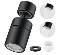 GUOYOU 360° Pivotant Aérateur de Robinet avec 2 Modes Embout Mousseur Robinets ABS Durable Aérateur Robinet Rallonge Multifonctionnelle Pour M22/M24 Robinets lavabo de Cuisine Salle Bain (Noir)