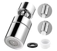 GUOYOU 360° Pivotant Aérateur de Robinet avec 2 Modes Embout Mousseur Robinets ABS Durable Aérateur Robinet Rallonge Multifonctionnelle Pour M22/M24 Robinets lavabo de Cuisine Salle Bain (Argent)