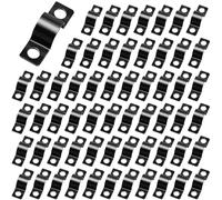 GUOYOU 60 Pièces Clips Câble 2 Trous Colliers de Serrage en U Colliers de Serrage 2 Trous Collier Durite Essence Acier Inoxydable 304 pour 6mm Câble Tuyaux D'eau Installation (Noir)