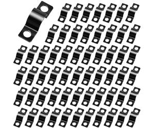 GUOYOU 60 Pièces Clips Câble 2 Trous Colliers de Serrage en U Colliers de Serrage 2 Trous Collier Durite Essence Acier Inoxydable 304 pour 6mm Câble Tuyaux D'eau Installation (Noir)