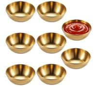 GUOYOU 8 Pièces Pot Sauce, Cul de poule Inox en Acier Inoxydable Doré, Bol Inox Rond et Résistant à la Chaleur pour Contenir Du Ketchup de la Sauce Soja Du Vinaigre de la Sauce Salade et Autres Dips