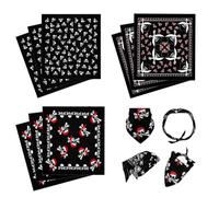 GUOYOU Bandana,9 Pièces Bandana Homme Bandana Femme Rouge Cache cou Cagoule Moto Ghost Bandeau Pirate,3 Hijabs Unisexes Hijabs Multifonctionnels Foulards Foulards cou et Bracelets