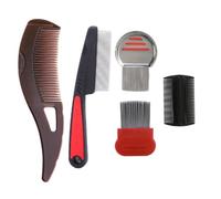 GUOYOU Lot de 5 peignes à poux, peignes à dents en acier inoxydable, peigne à cheveux double face en plastique, pour enfants et adultes, traitement de la tête, anti-puces, poux, pellicules et poils