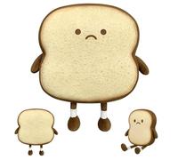 GUOYOU Toast Coussin Peluche Kawaii, Expression Peluche Lestée (Brûlé)