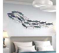 GuoYq Sculpture Murale de Poisson Abstrait, Décoration Murale Tenture Murale en Fer Forgé Décoration Murale Poisson, Décoration Murale Poisson en Métal 3D, Convient pour La Chambre des Enfants