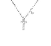 GUOYU 26 Collier Initiale Lettre d'Anniversaire pour Femme Fille, Collier avec Lettre en Zircons d'Argent Pendentif, Personnalisation Idées Cadeaux Anniversaire Célébration (T)