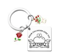 GUOYU Cadeaux Mari Ma Femme Porte-clés Couple Cadeau de Saint Valentin,Cadeaux d'anniversaire,Porte clés Femme Homme Mari Épouse Copain Petite Amie Couples (6)