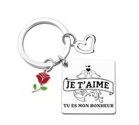 GUOYU Cadeaux Mari Ma Femme Porte-clés Couple Cadeau de Saint Valentin,Cadeaux d'anniversaire,Porte clés Femme Homme Mari Épouse Copain Petite Amie Couples (7)