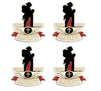 GUOYU Lot de 2 broches de 4 badges de soldat du jour du Souvenir 2022 pour vétérans commémoratifs du jour de l'armistice Lest We Forget Poppy, Métal