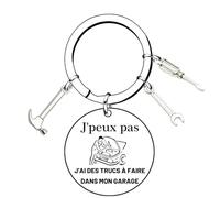 GUOYU Porte-Clés Garage J'peux pas j'ai des trucs à faire dans mon garage - Cadeau Passion Automobile, Mécanicien, Bricoleur