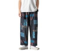 GUOYUXIAO Men's Pants Chinese Style Winter Loose Casual Trouser-Red1-Medium