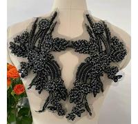 GUOZHAN 1 Paire de miroirs colorés Cousus à la Main en Verre avec Strass Scintillants pour Manteaux, Ceintures, épaules, Robe de mariée, Patch DIY