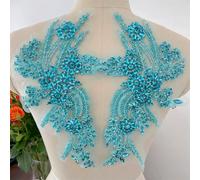 GUOZHAN 1 Paire de miroirs colorés Cousus à la Main en Verre avec Strass Scintillants pour Manteaux, Ceintures, épaules, Robe de mariée, Patch DIY