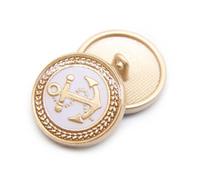 GUOZHAN Lot de 10 Boutons décoratifs Classiques en Forme d'ancre, dorés, Noirs et Blancs, pour vêtements, Manteaux, Uniformes, Costumes, DIY