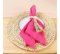 GUOZHAN Lot de 24 Serviettes de Table réutilisables en Gaze de Coton Rose, 32 cm, pour décoration de Table de Mariage, de Noël, Style rétro