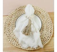 GUOZHAN Lot de 24 Serviettes de Table réutilisables en Gaze de Coton Rose, 32 cm, pour décoration de Table de Mariage, de Noël, Style rétro