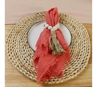 GUOZHAN Lot de 24 Serviettes de Table réutilisables en Gaze de Coton Rose, 32 cm, pour décoration de Table de Mariage, de Noël, Style rétro