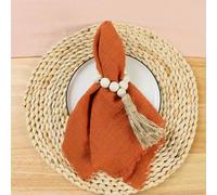 GUOZHAN Lot de 24 Serviettes de Table réutilisables en Gaze de Coton Rose, 32 cm, pour décoration de Table de Mariage, de Noël, Style rétro