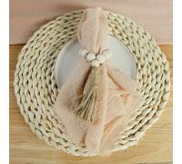 GUOZHAN Lot de 24 Serviettes de Table réutilisables en Gaze de Coton Rose, 32 cm, pour décoration de Table de Mariage, de Noël, Style rétro