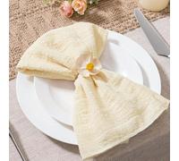GUOZHAN Lot de 6 Serviettes en Coton Gaze 30 x 30 cm pour décoration de Mariage, Usage Quotidien, torchon de Table, Serviettes de Village