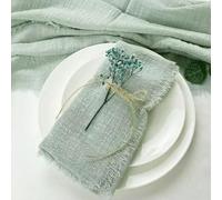 GUOZHAN Serviette en Gaze de Coton Vert Sauge 30 x 30 cm, réutilisable, décoration de Table de Mariage, Serviettes en Tissu rétro