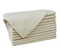 GUOZHAN Serviettes de Table en Lin et Coton, 6 pièces, en Tissu Naturel, Coins biseautés, pour Mariage