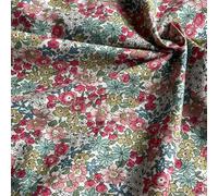 GUOZHAN Tissu Liberty 100% Coton à imprimé Floral, 145 x 50 cm, Impression numérique, pour Couture, Robes, Jupes, Enfants, Fait Main