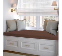 GUOZHEN Coussins de Banc Personnalisés 58 x 130 cm Coussin Antidérapant Doux Lavable Coussin Banquette Hautement Élastique pour Bancs de Jardin, Balcon, Loft, Balançoire, Patio, Brun