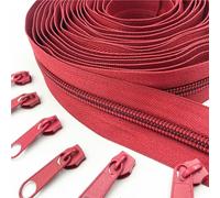 GUOZIF Fermeture à glissière en Nylon Longue de 5 mètres (5.4 Yards) 5# (20 Couleurs), avec 10 curseurs de Fermeture à glissière pour Bricolage, Accessoires de vêtements de Couture