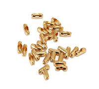 GUOZIF Lot de 100 fermoirs de connecteurs de Boucle de chaîne à Billes en Acier Inoxydable doré pour chaîne à Billes perlée de 1,5 mm/2,4 mm/3 mm pour Bijoux à Faire soi-même