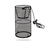 Guozyly Lampe chauffante pour reptiles - Panier de protection E27 - Grille de protection de lampe - Panier de protection de lampe avec douille en céramique - Interrupteur - Grille de protection pour