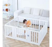 Gupamiga Parc d'activités pour bébés et enfants Cour de jeu sécuritaire intérieur et extérieur Protection forte pour le temps de jeu des tout-petits (9 panneaux + 1 porte)