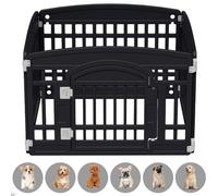 Gupamiga Parc pour Chiot, Enclos pour Chien Interieur et Externe, Parc pour Animaux avec Porte, Solide et Smoth, Installation Simple, Noir (90x90x60.5 cm)