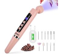 GUPAY Lime à ongles électrique avec lampe de séchage de vernis à ongles, machine à ongles portable sans fil pour ongles en gel acrylique, 5 vitesses, kit de manucure et pédicure professionnelle pour