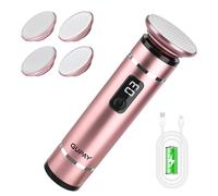 GUPAY Râpe électrique sans fil avec 4 embouts en verre nano - Rechargeable par USB - Lime professionnelle pour les talons fissurés, les cors et les callosités