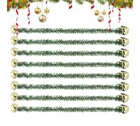 Gupcaqosjw Attaches Pour Guirlandes De Noël | 8 Pièces Crochets Décorations Végétales Flexibles Avec Clochettes | Liens Torsadés Pour Guirlande,Pour Décorations De Rampe D'Escalier Pour Les Fêtes De