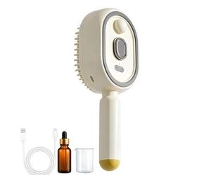 Gupcaqosjw Brosse Vibrante Cheveux, Brosse Vibrante À Brumisation Avec Spray D'Eau, Lisseur À Vapeur Rechargeable Humide Et Sèche Anti-frisottis Sans Nœuds Multifonctionnel Pour Femmes Et Filles