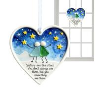 Gupcaqosjw Décorations d'Amitié pour Amies - Décor Cœur en Verre Texturé Acrylique,Cadeau Intemporel Décor Mignon pour Famille Collègues Sœurs Filles Anniversaire Remise des Diplômes Fêtes Noël -