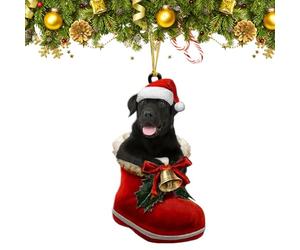 Gupcaqosjw Décorations de Noël pour Chien | Suspension Décorative Chien - Pendentif 2D Saisonnier pour Escalier Cheminée Porte Plafond