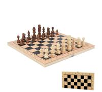 Gupcaqosjw Jeux d'Échecs pour Adultes | 3 en 1 avec Plateau de Dames en Bois Reversible - Stratégie Portable pour Débutants et Loisirs Familiaux avec Accessoires de Jeu de Société