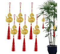 Gupcaqosjw Lot de 12 décorations d'arbre de serpent chinois, ornements de serpent, pendentifs pendants de serpent, ornements année du serpent, pendentif du Nouvel An chinois, pendentif de voiture